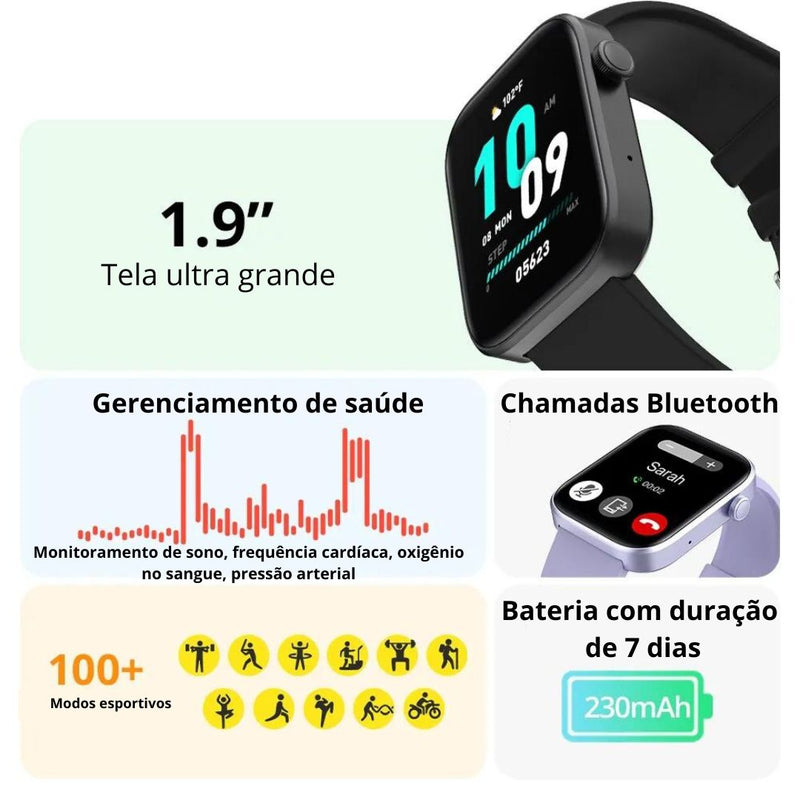 MaxFit® - Recebe e Faz Ligações | Monitore Sua Saúde | iPhone e Android