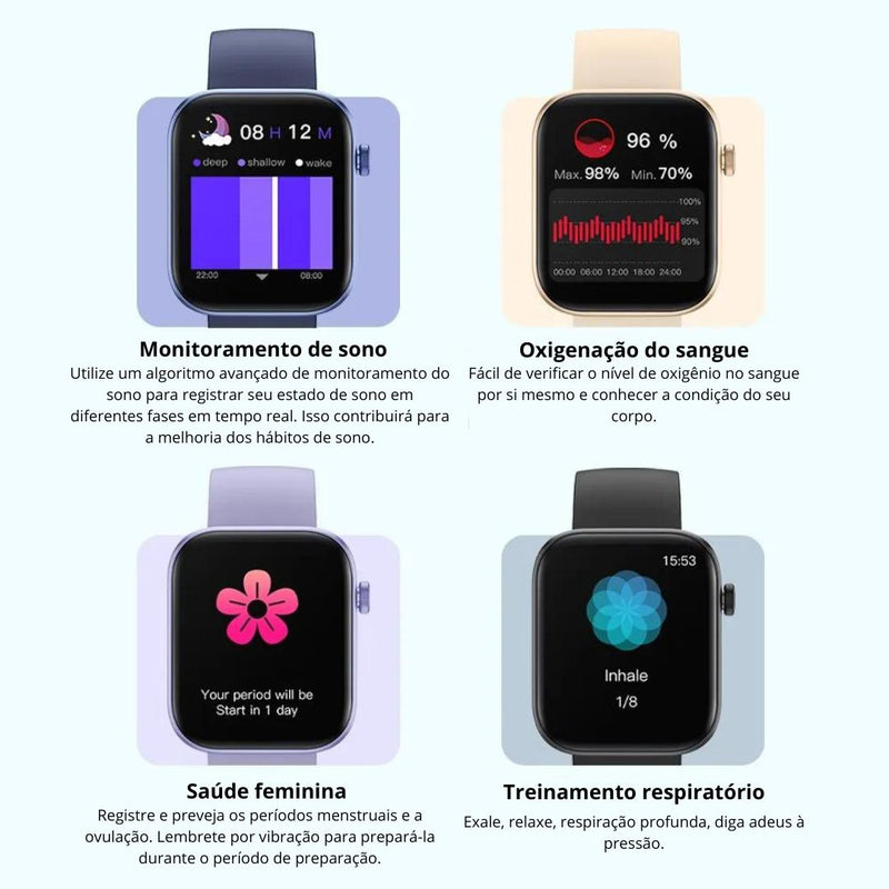 MaxFit® - Recebe e Faz Ligações | Monitore Sua Saúde | iPhone e Android