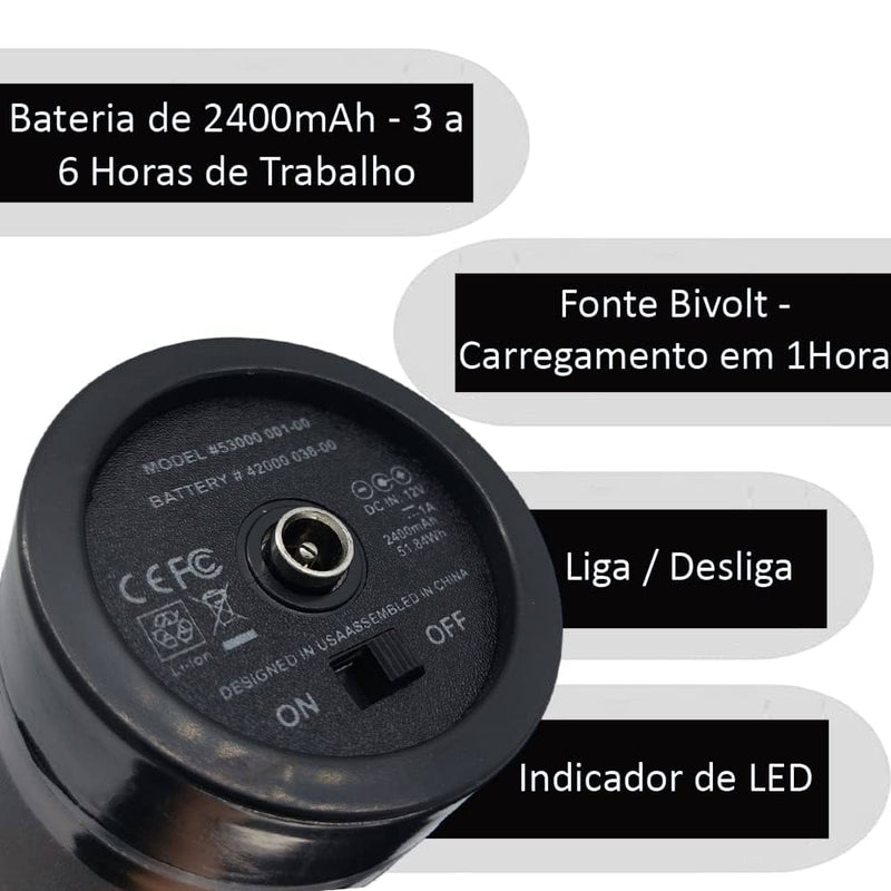 PulseForcePro® – Pistola Massageadora de Alta Performance com 30 Velocidades e 6 Ponteiras