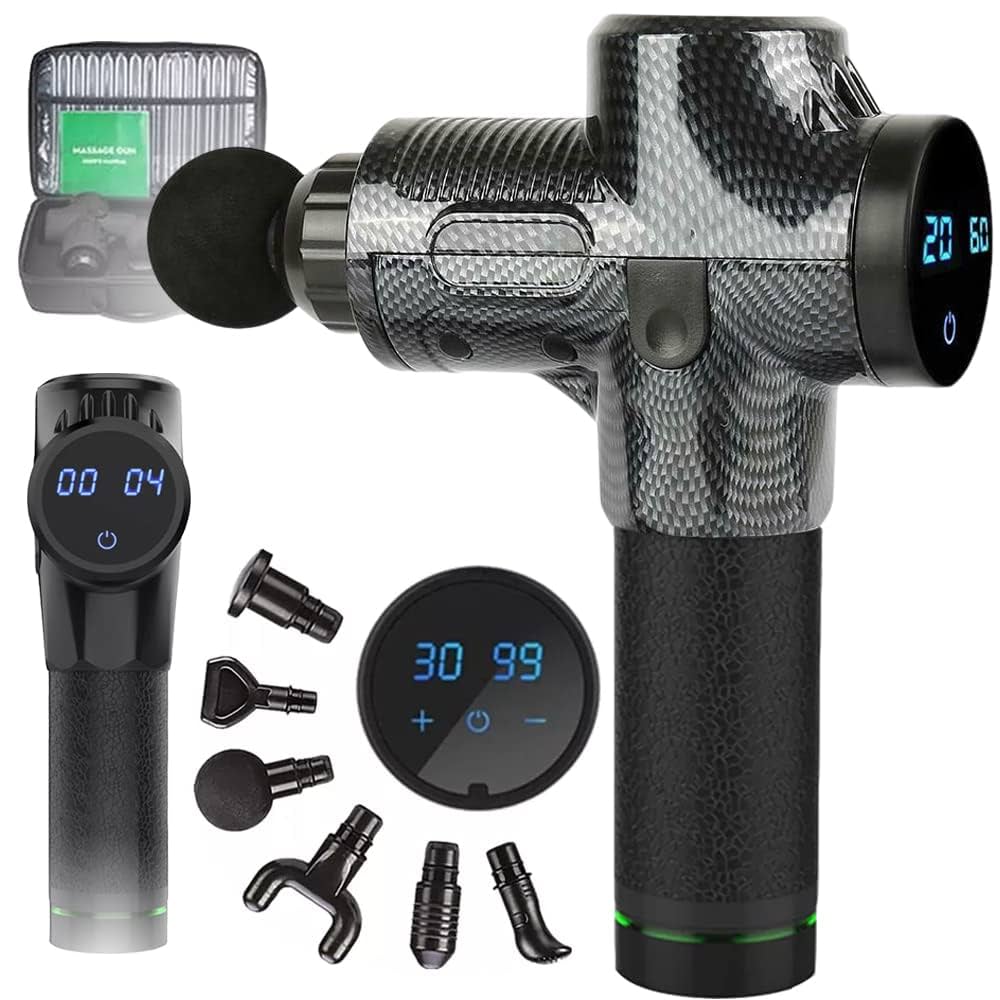 PulseForcePro® – Pistola Massageadora de Alta Performance com 30 Velocidades e 6 Ponteiras