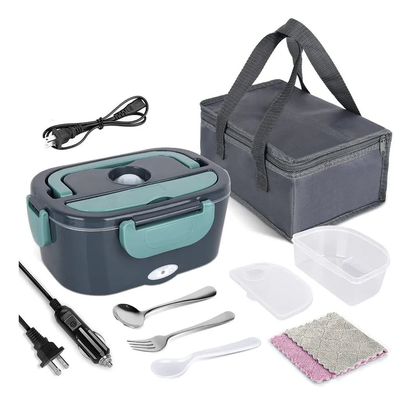NutriPro® - Kit Completo Marmita Térmica Elétrica Inox Portátil Bivolt + Bolsa Térmica
