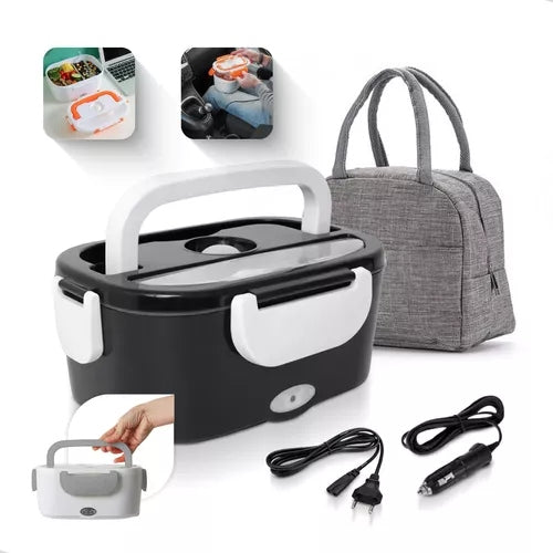 NutriPro® - Kit Completo Marmita Térmica Elétrica Inox Portátil Bivolt + Bolsa Térmica
