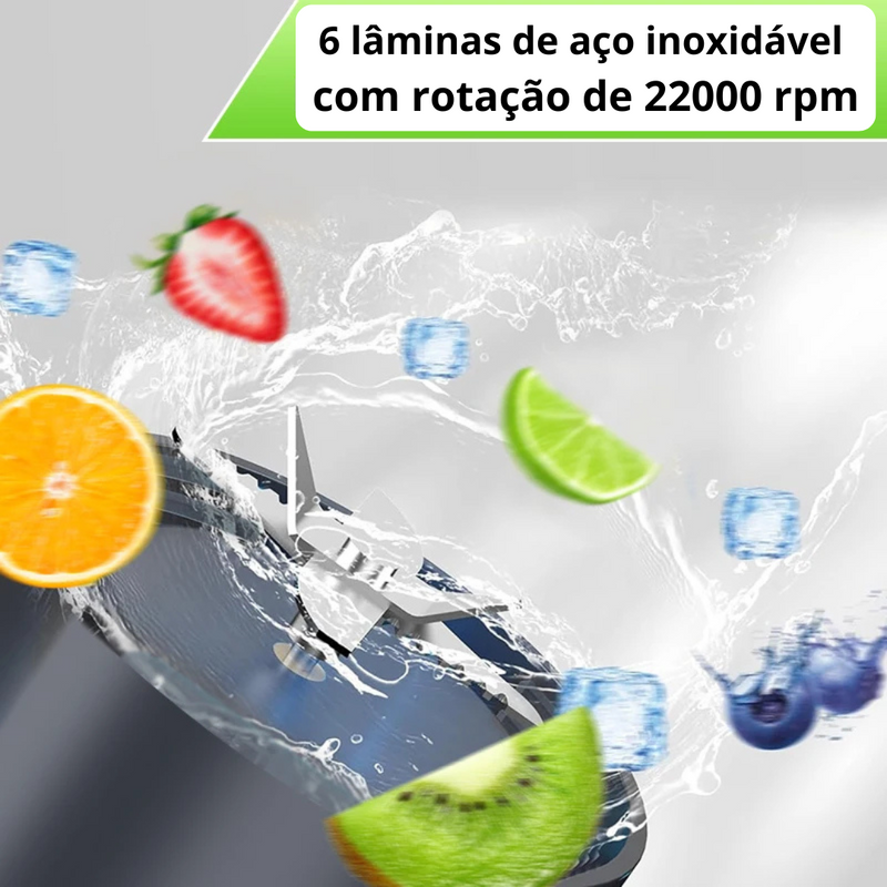 BlendFit® - Liquidificador Portátil Multifuncional | Faça shakes, sucos, pré e pós treinos onde estiver | Beba direto do copo