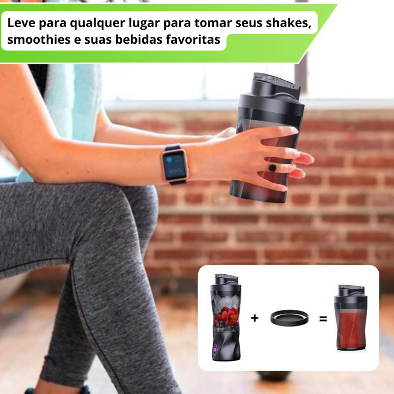 BlendFit® - Liquidificador Portátil Multifuncional | Faça shakes, sucos, pré e pós treinos onde estiver | Beba direto do copo