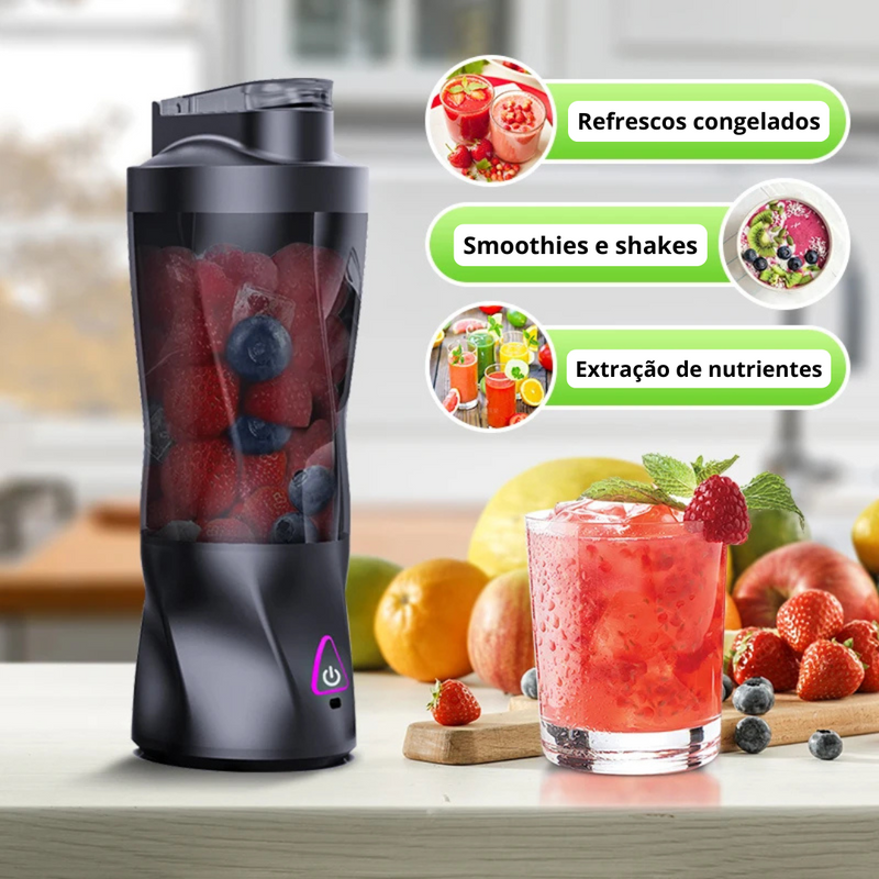BlendFit® - Liquidificador Portátil Multifuncional | Faça shakes, sucos, pré e pós treinos onde estiver | Beba direto do copo