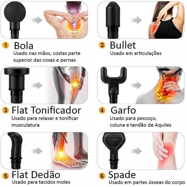 PulseForcePro® – Pistola Massageadora de Alta Performance com 30 Velocidades e 6 Ponteiras