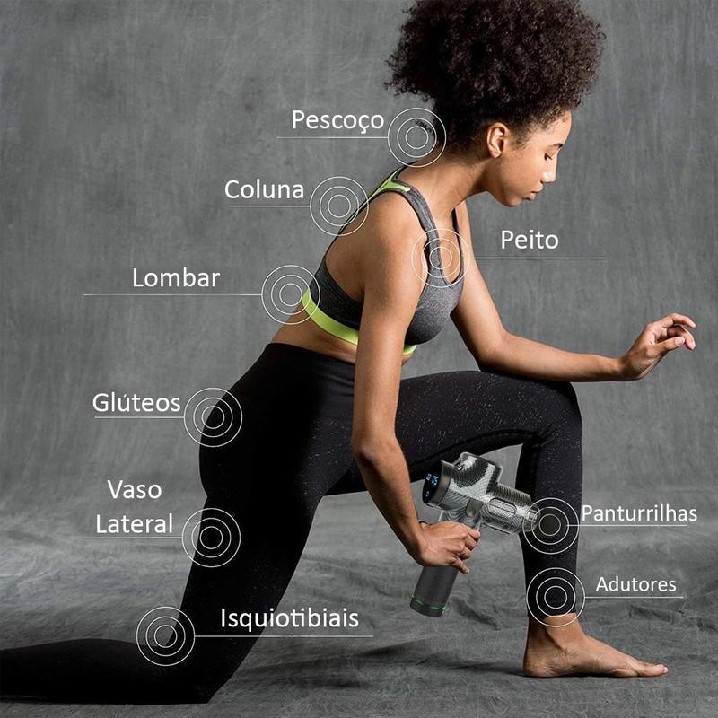 PulseForcePro® – Pistola Massageadora de Alta Performance com 30 Velocidades e 6 Ponteiras